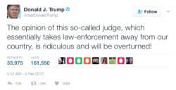 President Trump's comment about so-called judge.